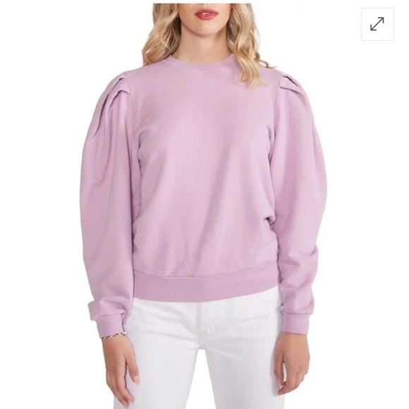 ETICA 
Pleated Shoulder Cotton Sweatshirt - Lavender Mist - Picture 1 of 6